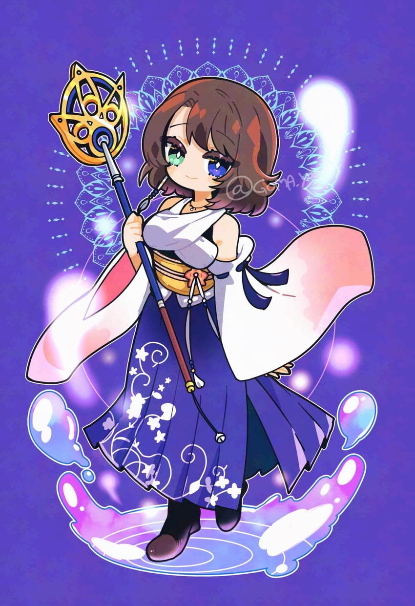 yuna (final fantasy and 1 more) drawn by goma_yammy