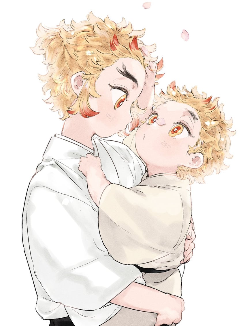 rengoku kyoujurou and rengoku senjurou (kimetsu no yaiba) drawn by ohagigaumai
