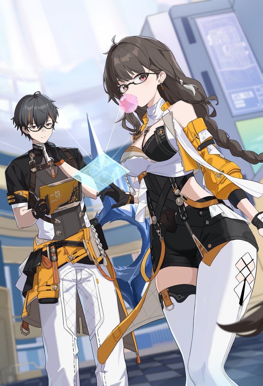 female dreamseeker and male dreamseeker (honkai and 1 more) drawn by chenmu_sora