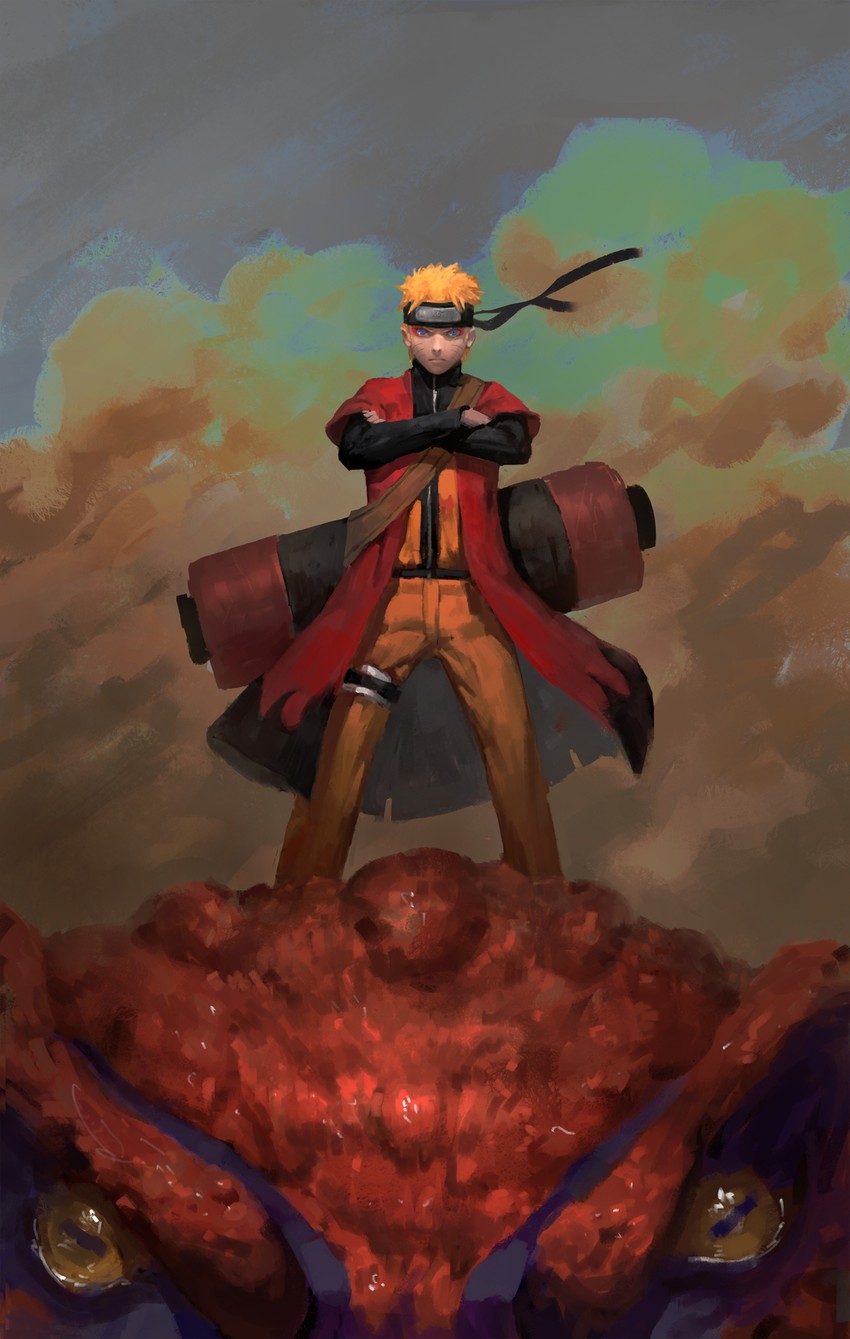 uzumaki naruto and gamakichi (naruto and 1 more) drawn by diaodiao