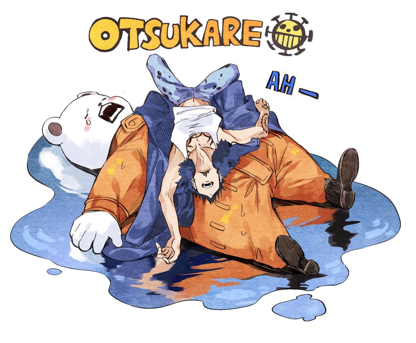 trafalgar law and bepo (one piece) drawn by oboro_keisuke