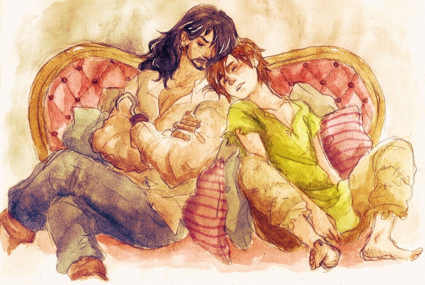 peter pan and captain hook (walt disney's peter pan) drawn by fuckyoufolks