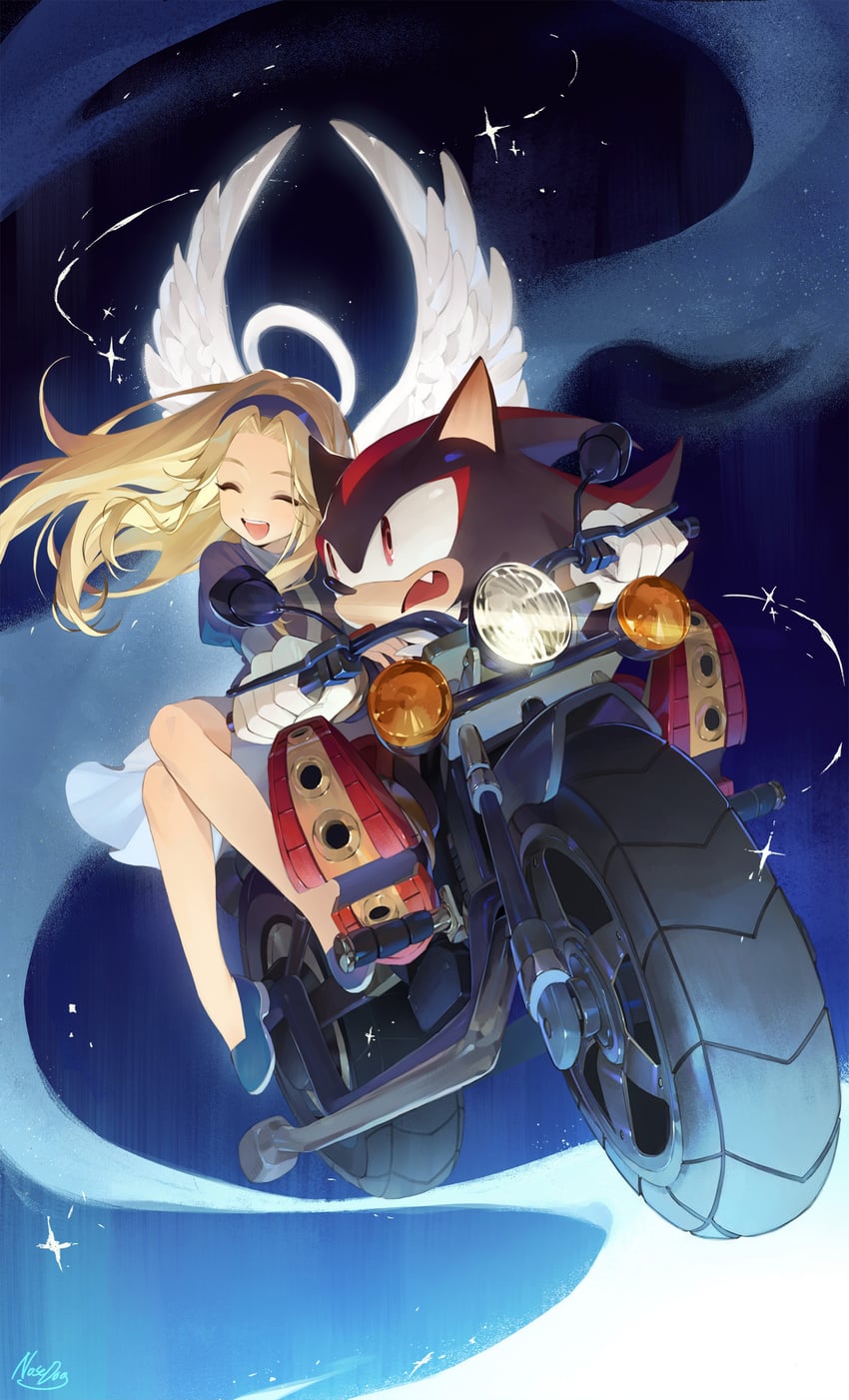 shadow the hedgehog and maria robotnik (sonic and 2 more) drawn by nosedog