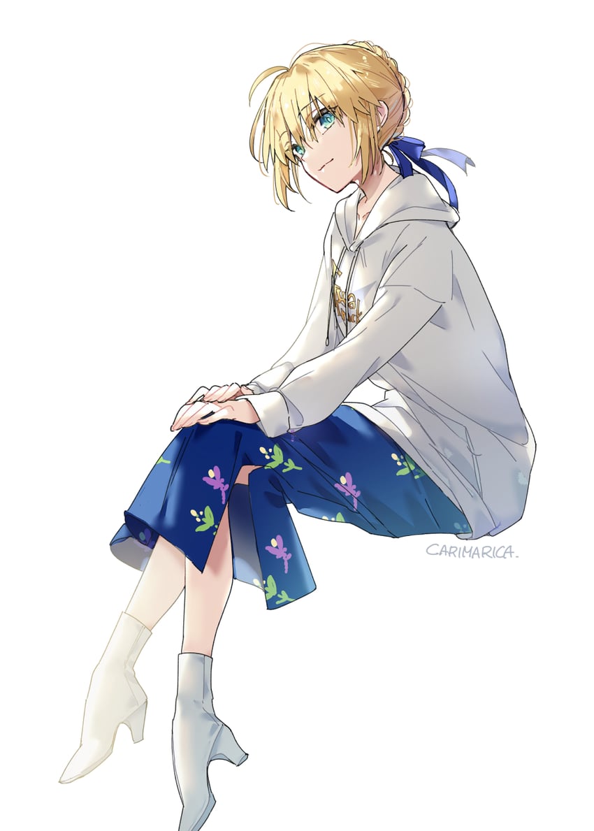artoria pendragon, saber, and kawasumi ayako (fate and 1 more) drawn by carimarica