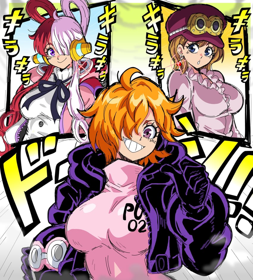 uta, koala, and vegapunk lilith (one piece and 2 more) drawn by lewdamone