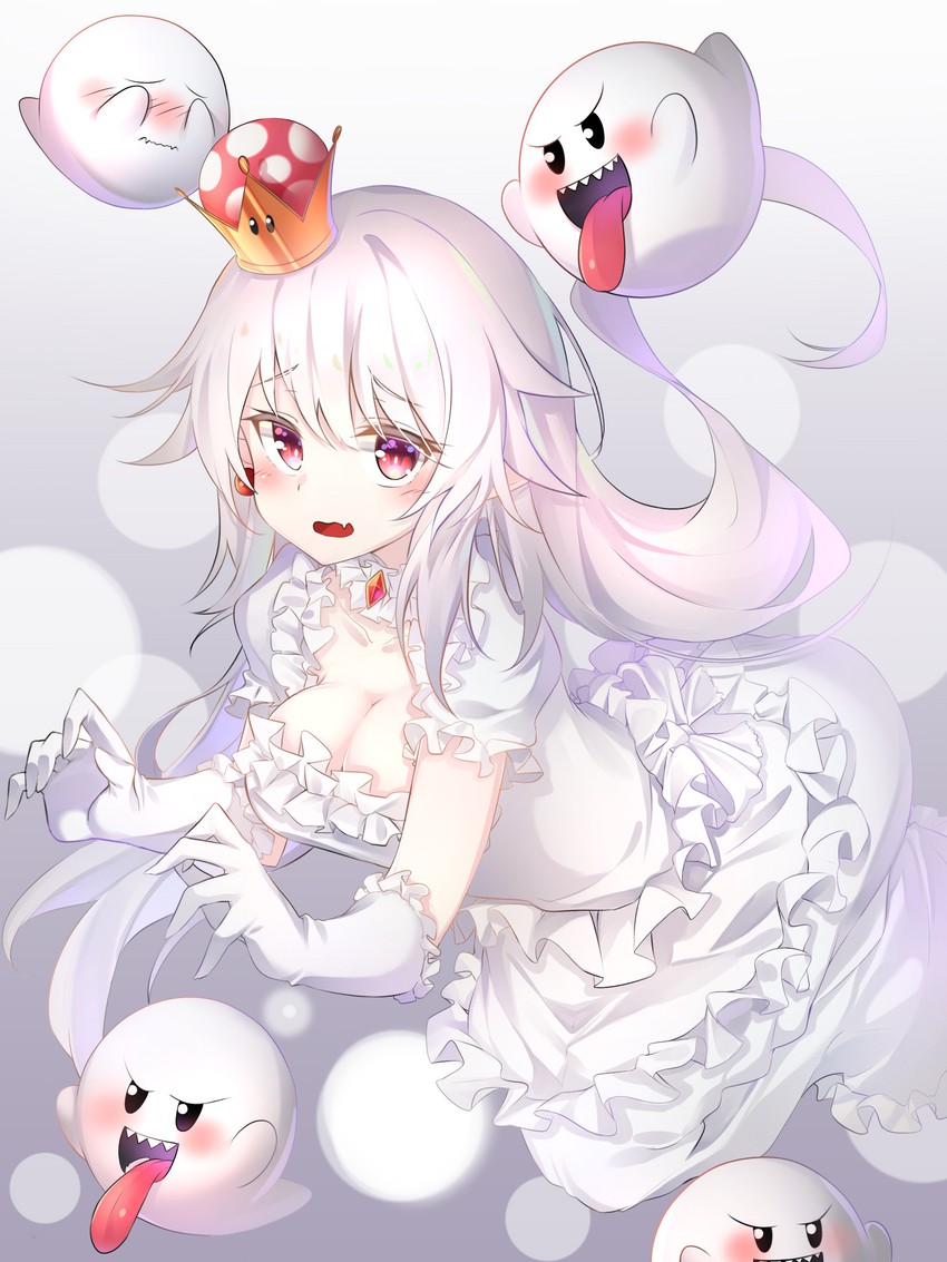 princess king boo and boo (mario and 2 more) drawn by rirua_(kjom802)
