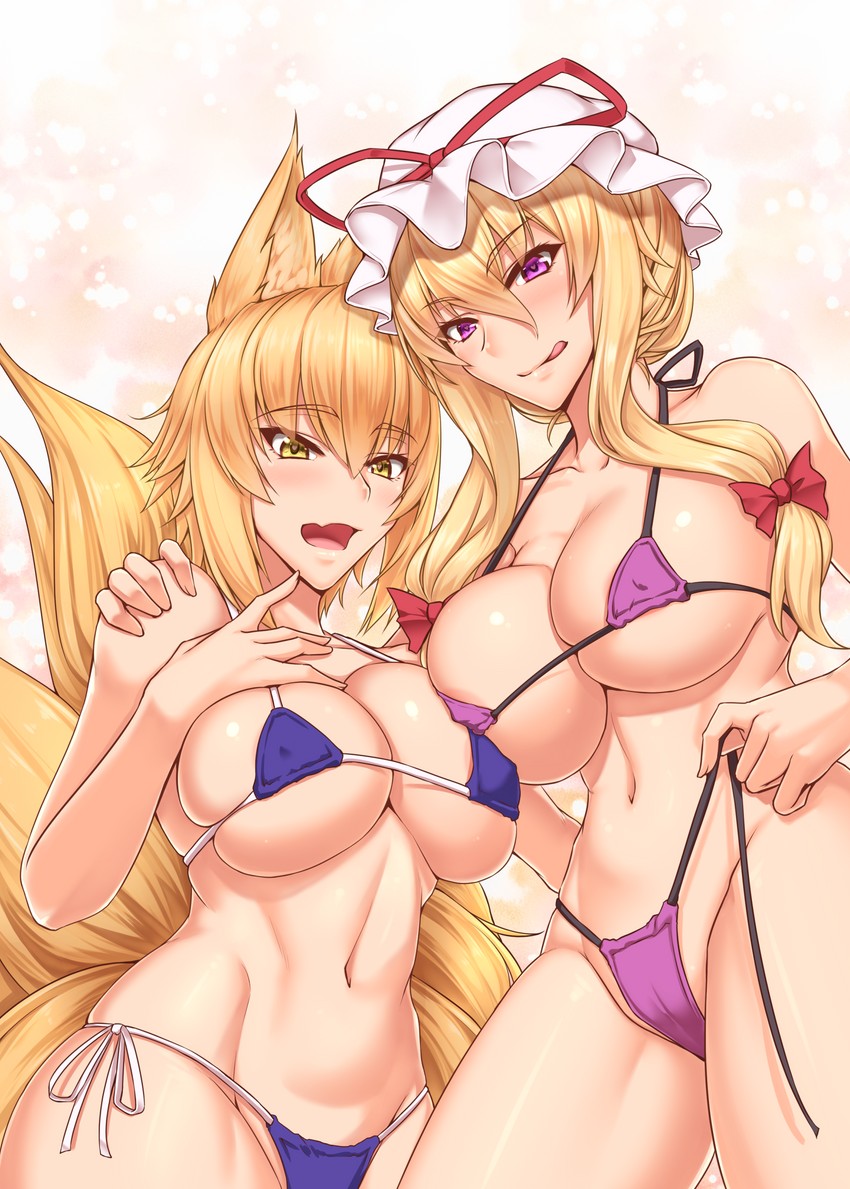 yakumo yukari and yakumo ran (touhou) drawn by akitsuki_karasu