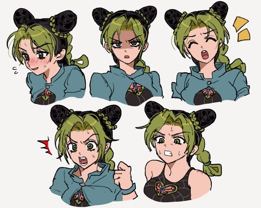 kujo jolyne (jojo no kimyou na bouken and 1 more) drawn by fu_r_y