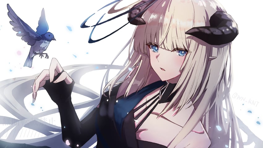 nightingale (arknights and 1 more) drawn by wn_(wani-noko)