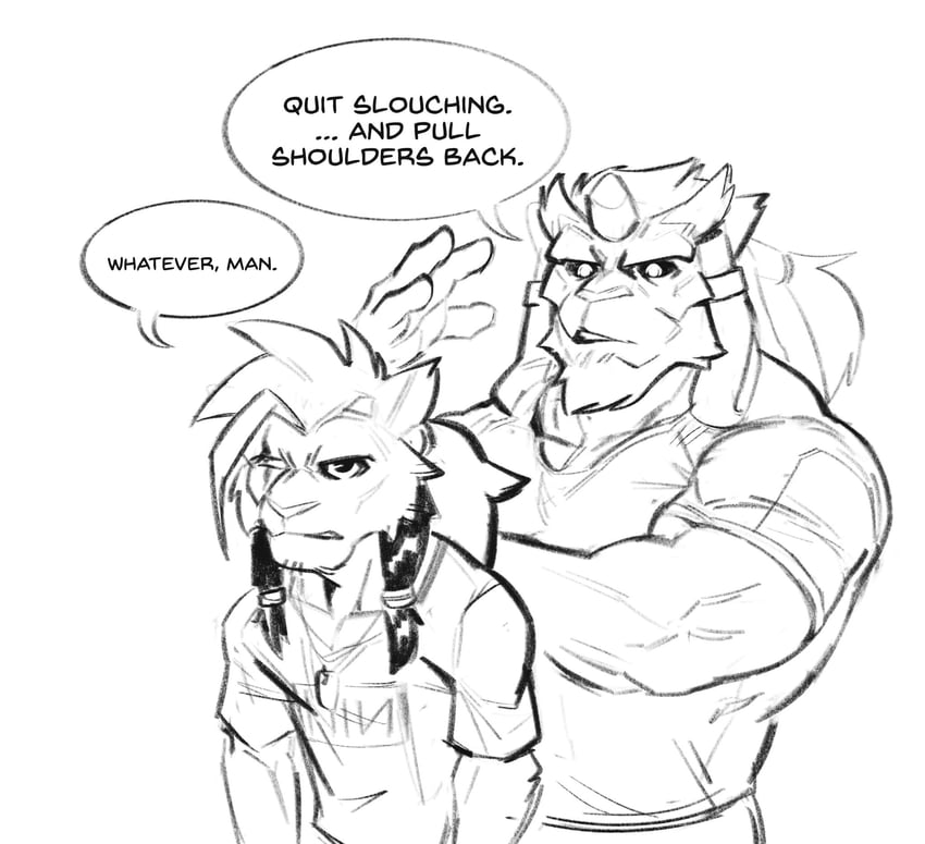 red xiii and kimahri ronso (final fantasy and 2 more) drawn by artofkurzweil