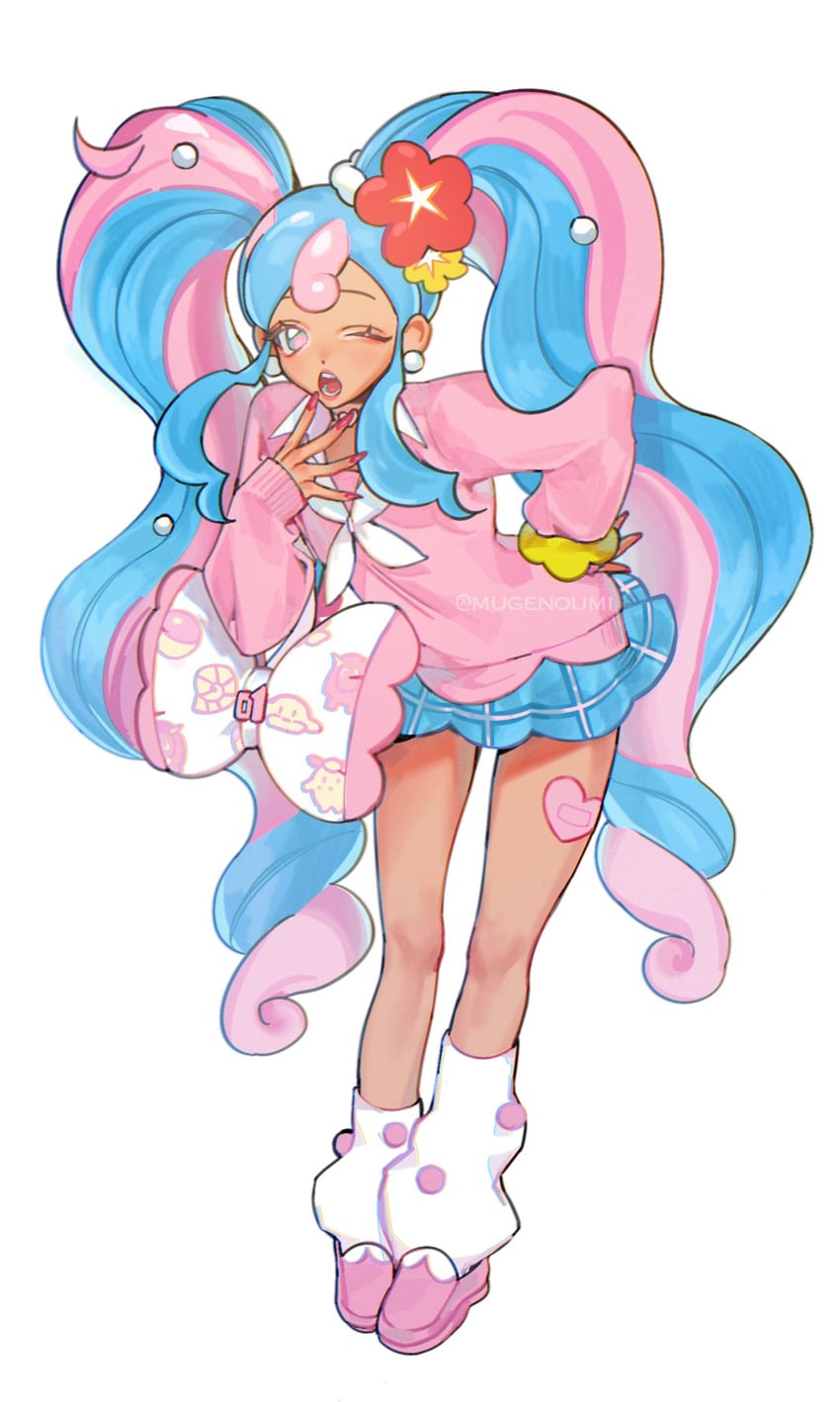 hatsune miku, fairy miku, clefairy sprite, bull sprite, fish sprite, and 1 more (pokemon and 2 more) drawn by yoonmiumi