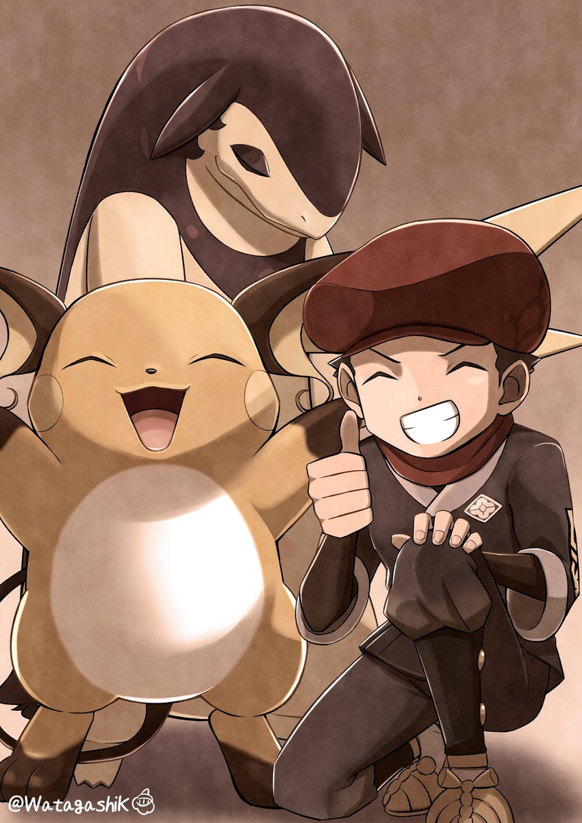 raichu, rei, and hisuian typhlosion (pokemon and 1 more) drawn by watagashikn