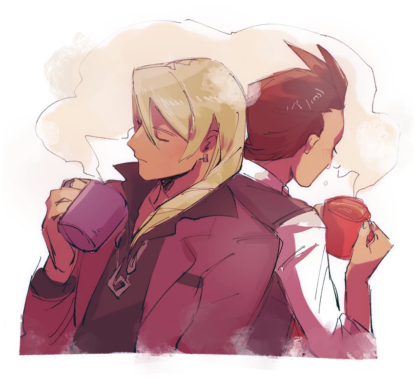 apollo justice and klavier gavin (ace attorney) drawn by tarragon
