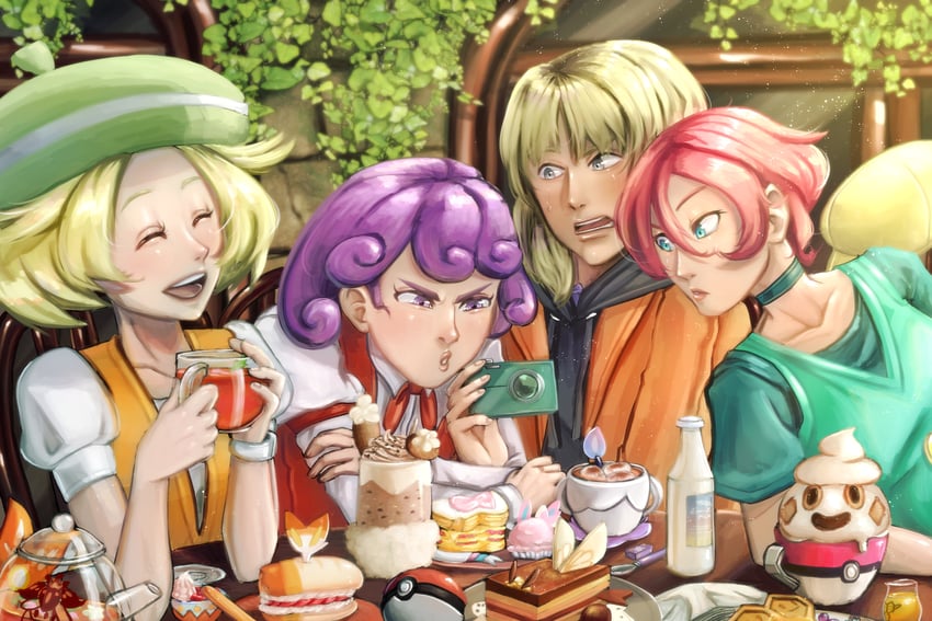 bianca, litwick, buneary, lilligant, vanillite, and 3 more (pokemon and 1 more) drawn by owleeve