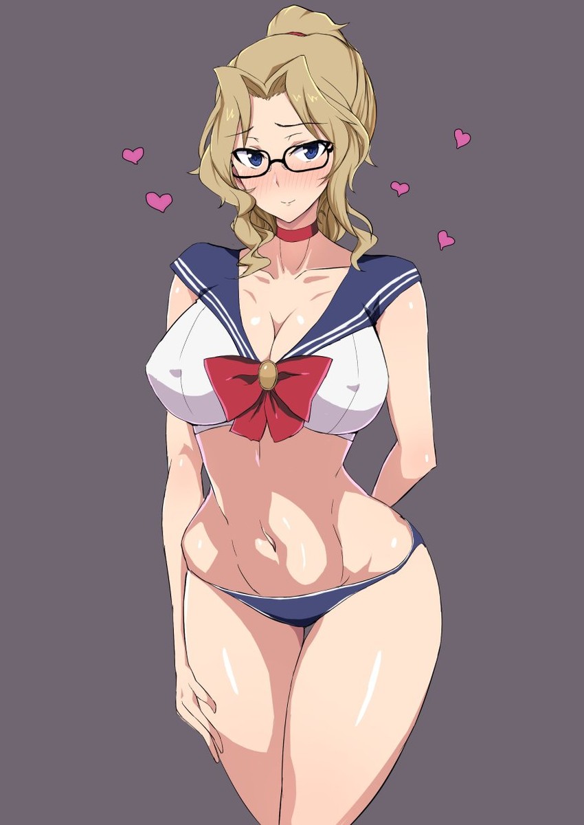 sailor moon and kay (girls und panzer and 1 more) drawn by mordeth