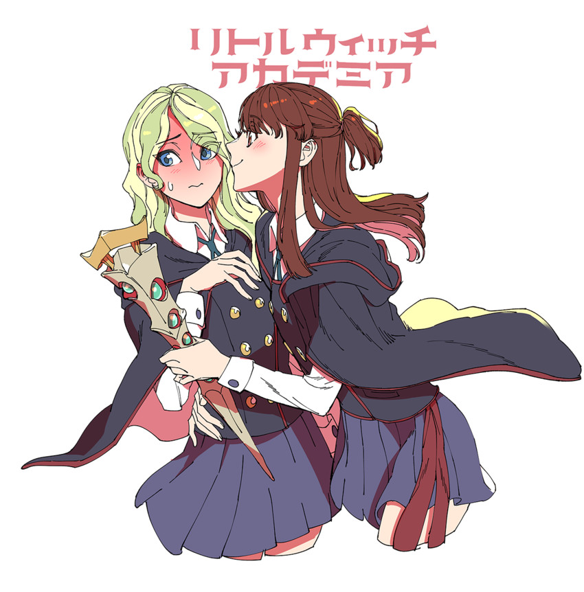 kagari atsuko and diana cavendish (little witch academia) drawn by gado_(gnmv3554)