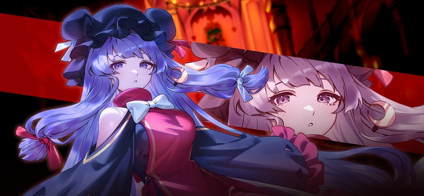patchouli knowledge (touhou and 1 more) drawn by u_u_zan