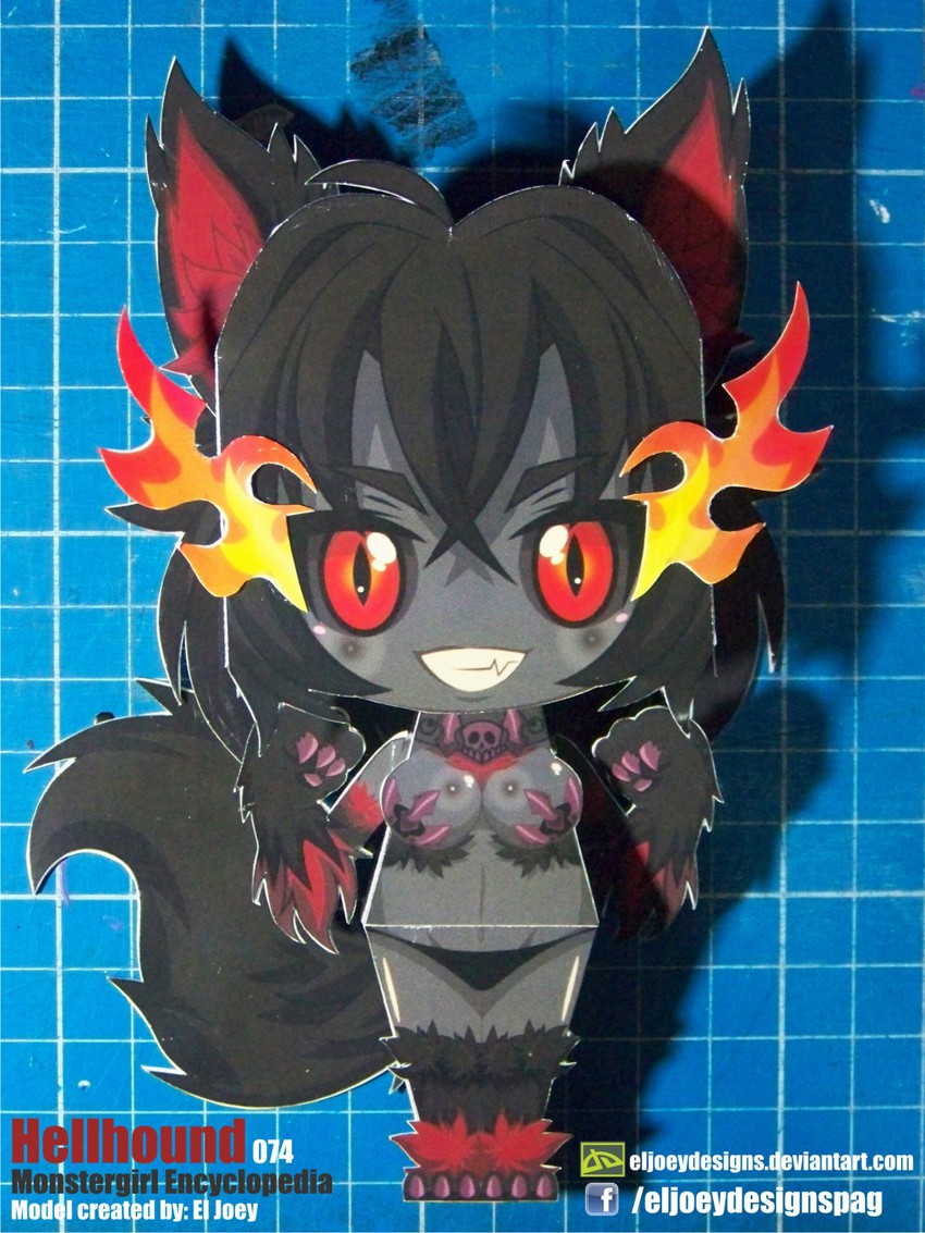 hellhound (monster girl encyclopedia) drawn by el_joey