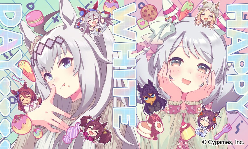 oguri cap, tamamo cross, super creek, fine motion, narita top road, and 3 more (umamusume)