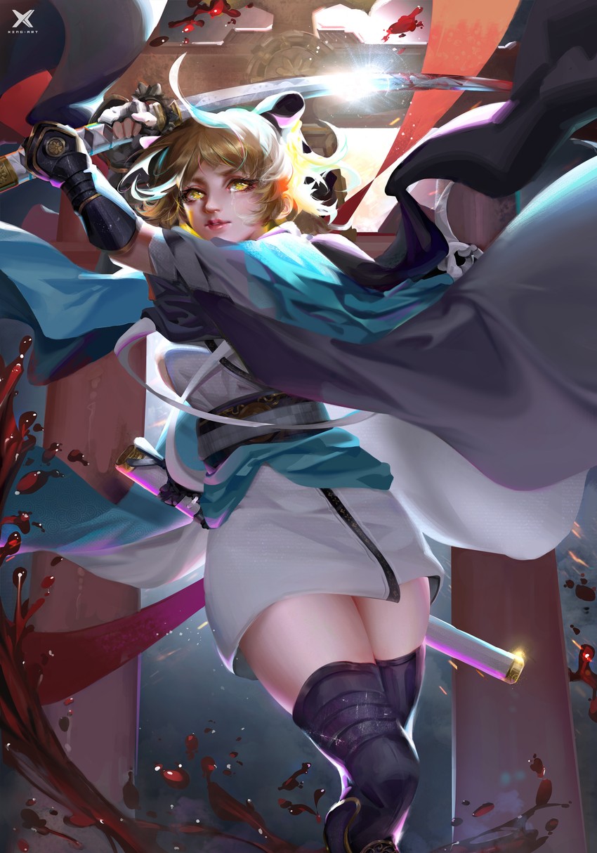 okita souji (fate and 1 more) drawn by starlab