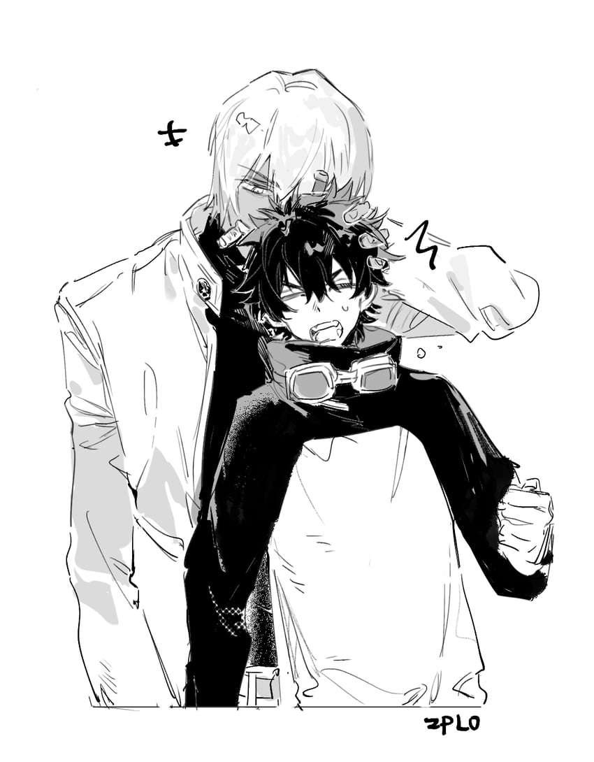 leonardo watch and zap renfro (kekkai sensen) drawn by qyzhiaiyisheng