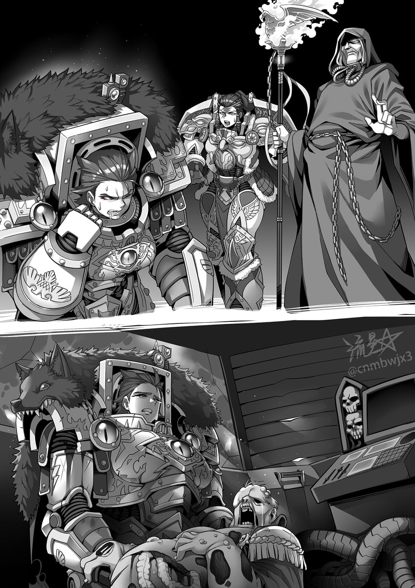 horus lupercal, jaghatai khan, malcador the sigillite, and eugen temba (warhammer 40k) drawn by ryuusei_(mark_ii)