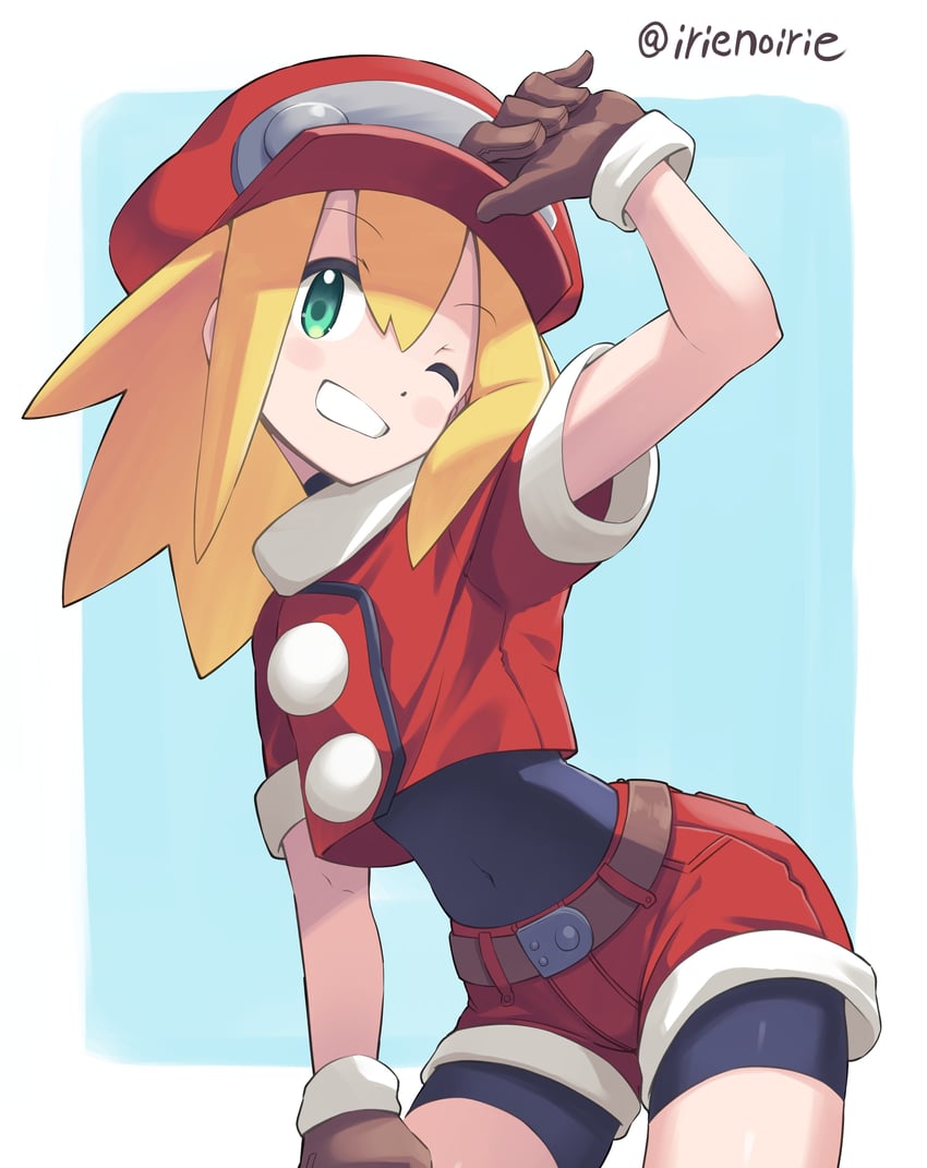 roll caskett (mega man and 1 more) drawn by irie_keisuke_(handn)