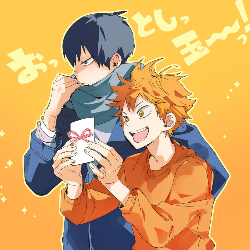 hinata shouyou and kageyama tobio (haikyuu!!) drawn by 830_(hamio)