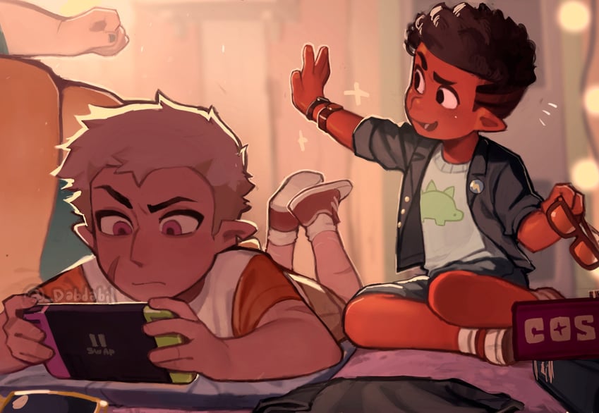 hunter, willow park, and gus porter (the owl house) drawn by dabi_bill