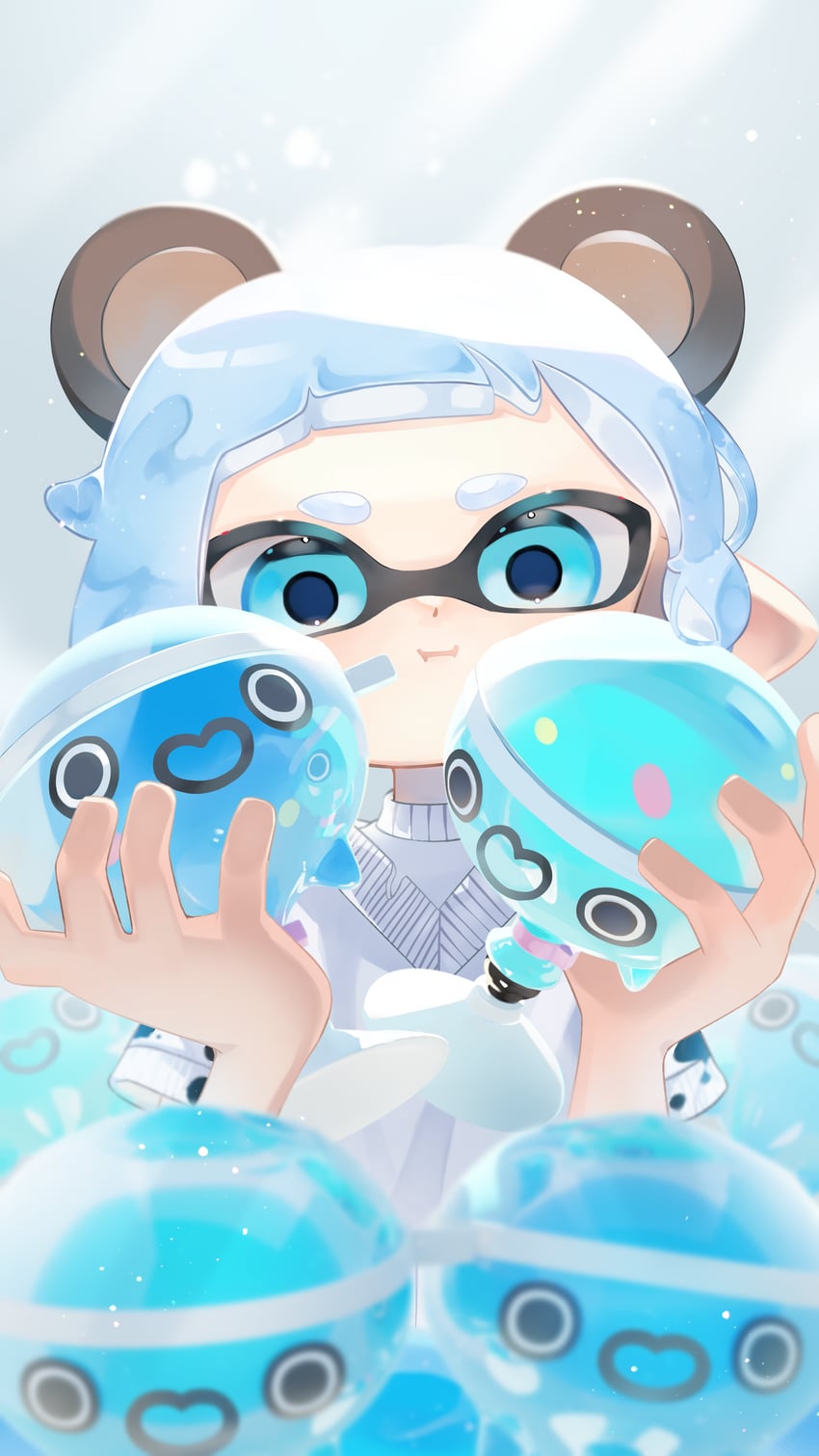 inkling player character and inkling girl (splatoon and 1 more) drawn by itiya1412