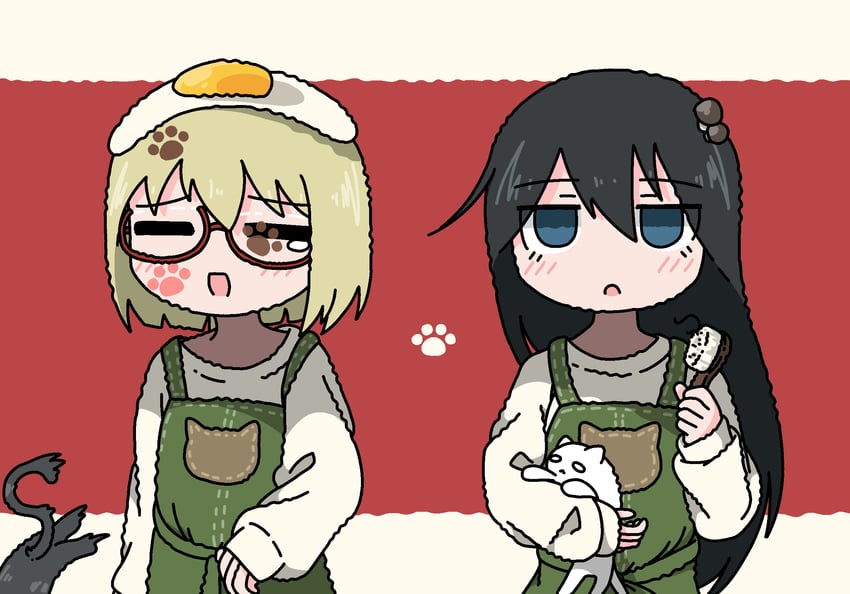 tsukishima shijima and yamashita majime (shimeji simulation) drawn by emesan_desu
