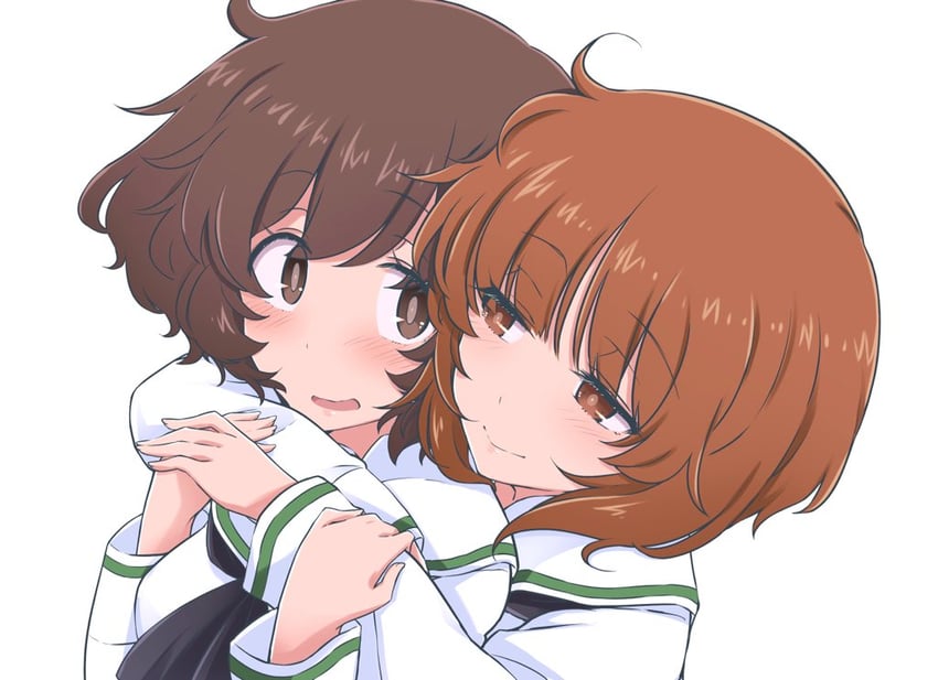 nishizumi miho and akiyama yukari (girls und panzer) drawn by hazuki_haru