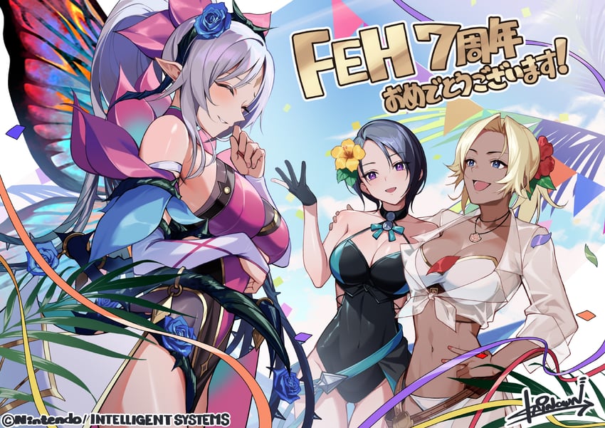 shamir nevrand, plumeria, and catherine (fire emblem and 2 more) drawn by kainown