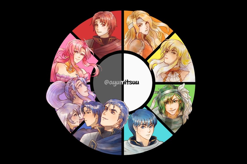 sigurd, deirdre, tailtiu, brigid, lachesis, and 5 more (fire emblem and 1 more) drawn by ayumitsuu