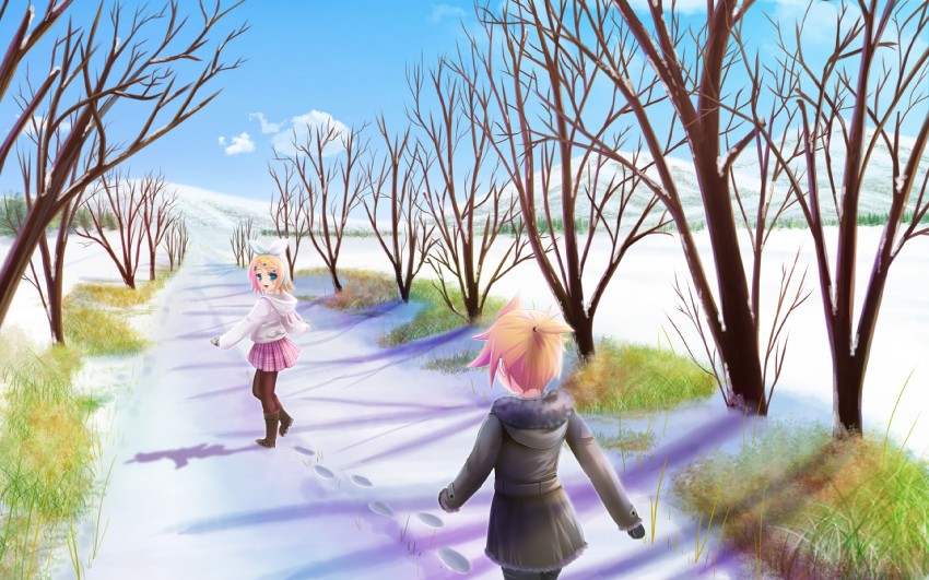 kagamine rin and kagamine len (vocaloid) drawn by kisaragi_miyu