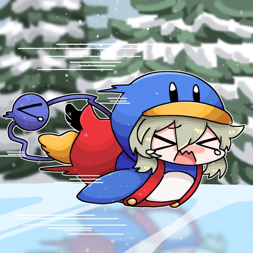 komeiji koishi, mario, and penguin mario (touhou and 2 more) drawn by zunusama