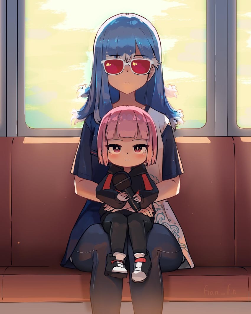 mori calliope and kobo kanaeru (hololive and 2 more) drawn by fian_f.n