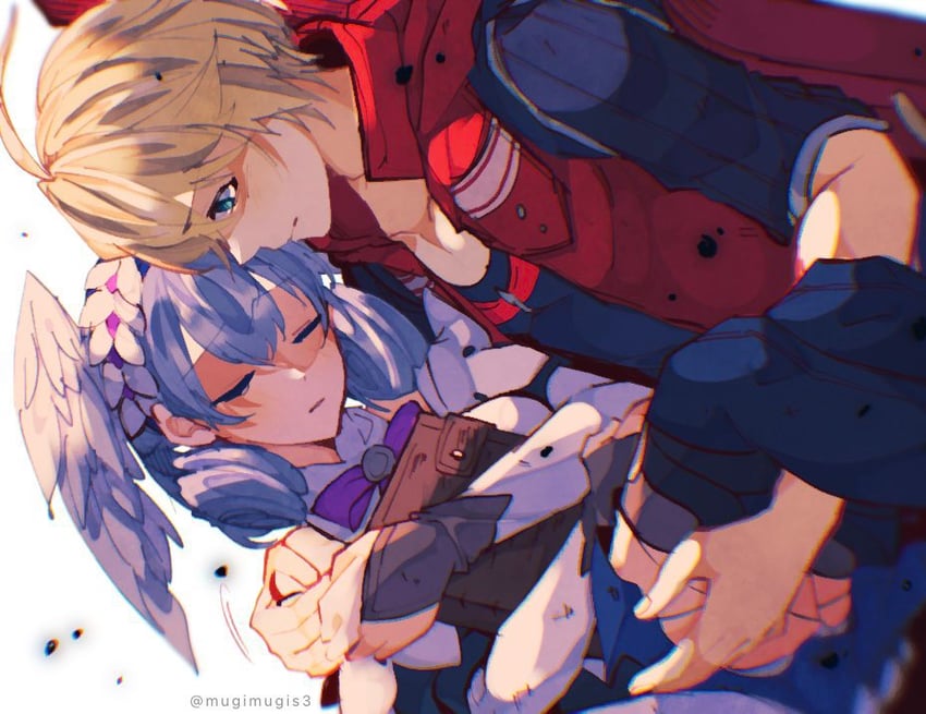 melia antiqua and shulk (xenoblade chronicles and 2 more) drawn by mugimugis