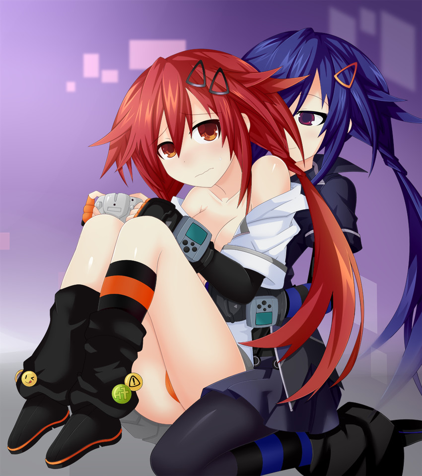 tennouboshi uzume and ankokuboshi kurome (neptune and 1 more) drawn by santystuff