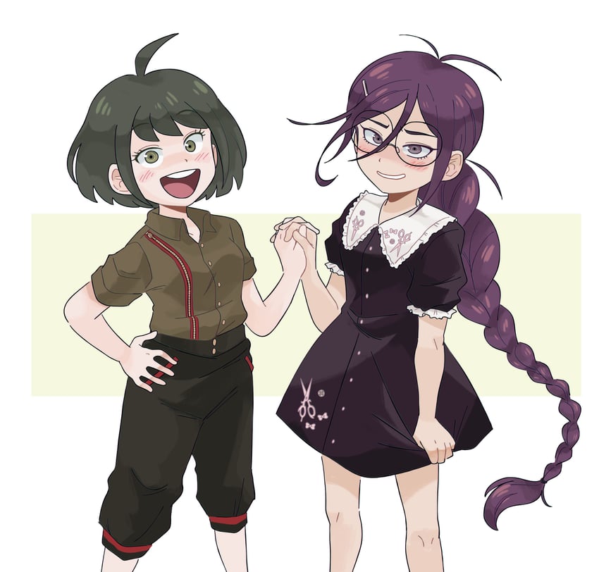 fukawa toko and naegi komaru (danganronpa and 1 more) drawn by kiana_mai