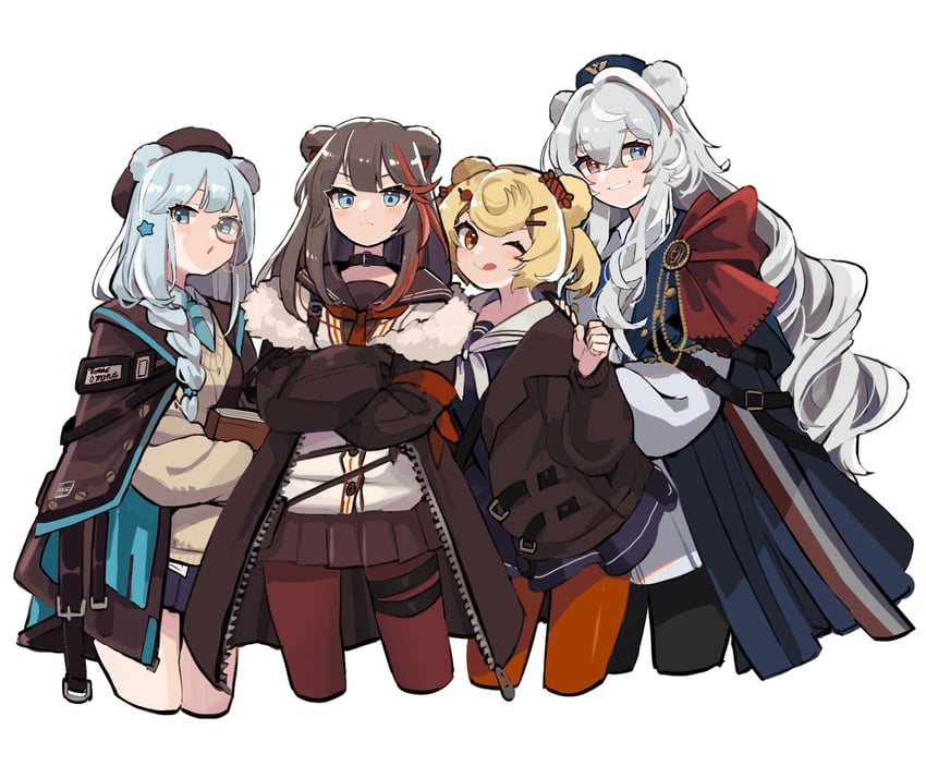 rosa, zima, gummy, and istina (arknights) drawn by vegetable_noda