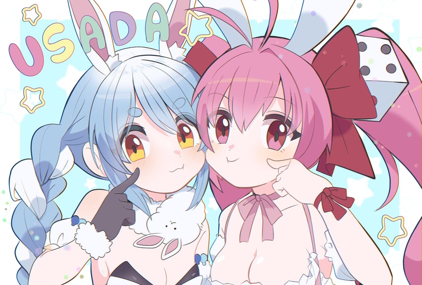 usada pekora and usada hikaru (hololive and 1 more) drawn by umi_kemushi