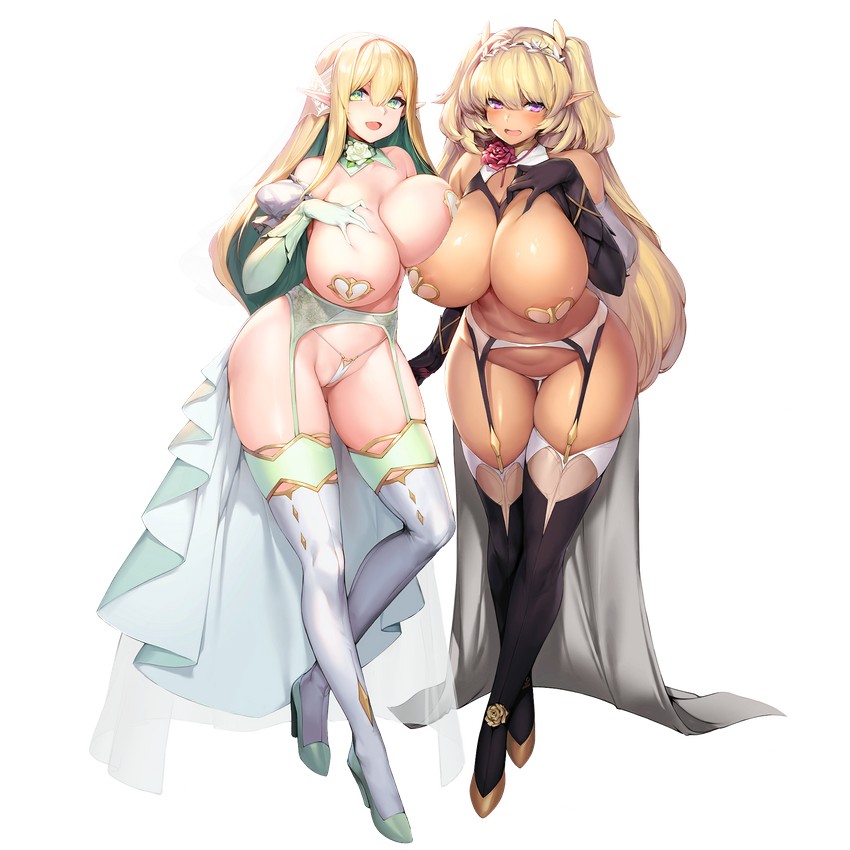dark elven forest ranger and elven forest maker (last origin) drawn by snowball22