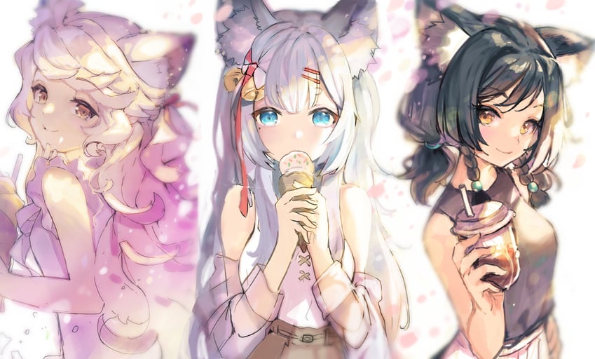 lily linglan, margaret, and kamiina haruhi (cloud horizon) drawn by sibyl