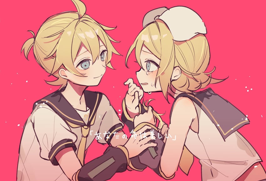 kagamine rin and kagamine len (vocaloid) drawn by sazanami_(ripple1996)