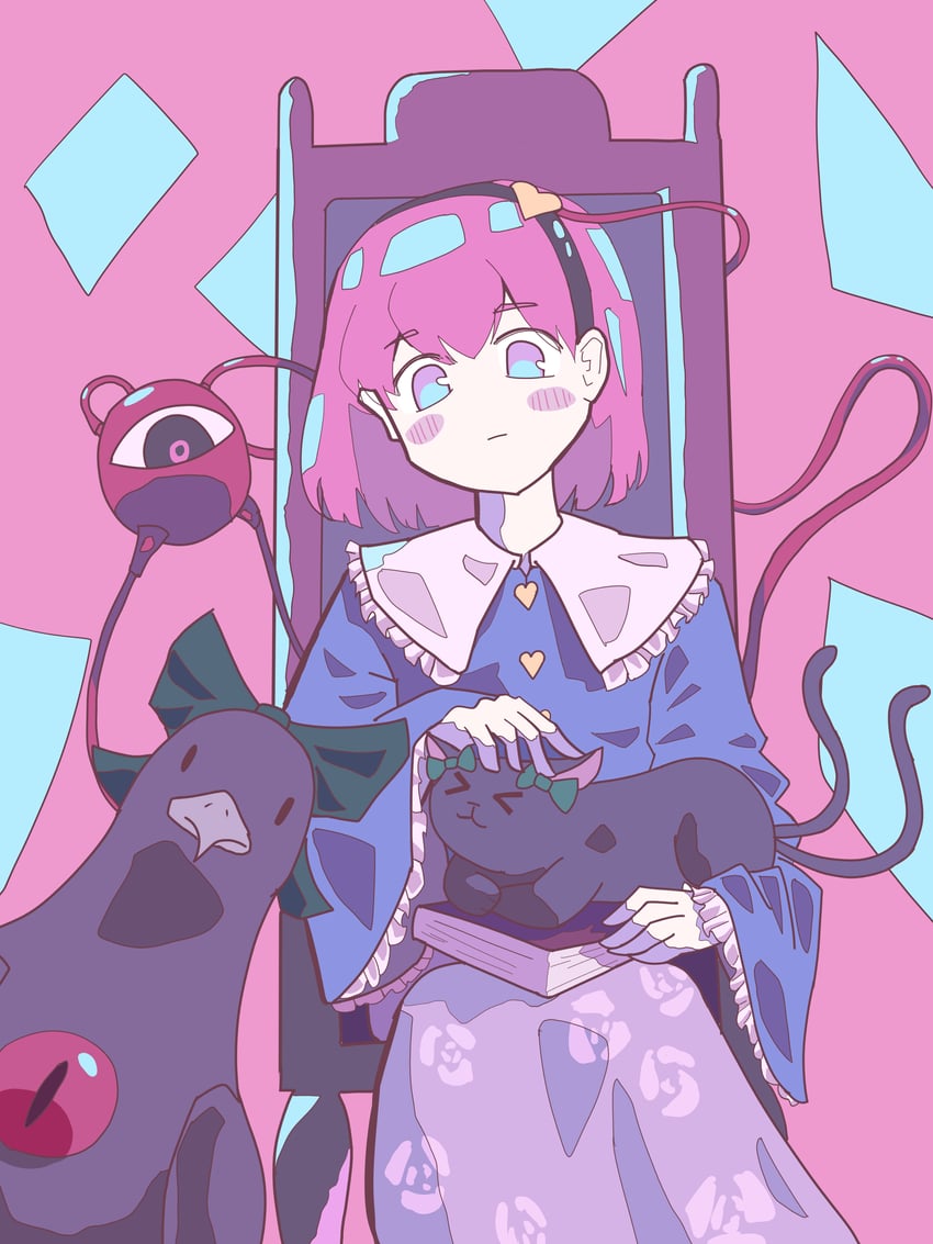 komeiji satori, kaenbyou rin, and reiuji utsuho (touhou) drawn by fang_wenshan