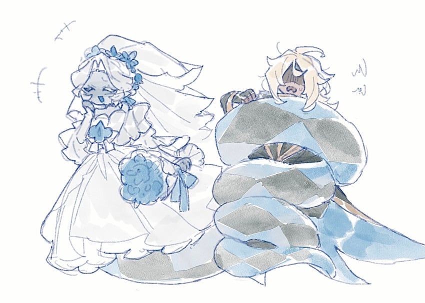 shadow milk cookie and pure vanilla cookie (cookie run) drawn by moomsaw