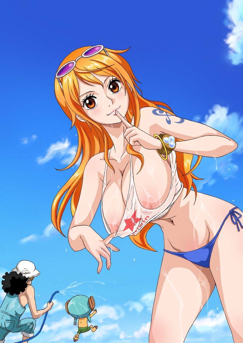 nami, tony tony chopper, and usopp (one piece) drawn by rider_(orange_couture)