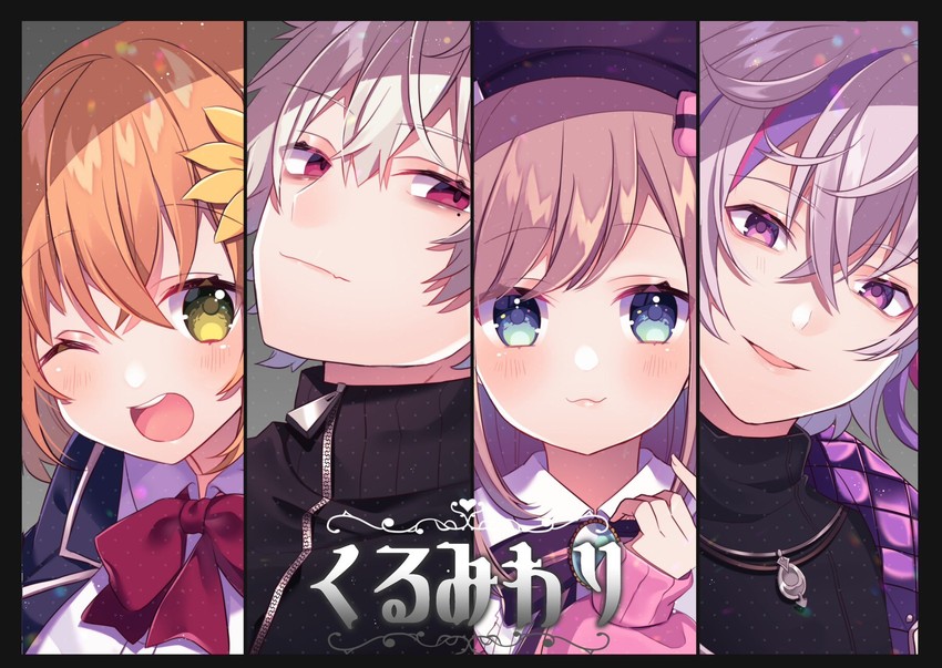 suzuhara lulu, honma himawari, fuwa minato, and kuzuha (nijisanji) drawn by kakyoxx