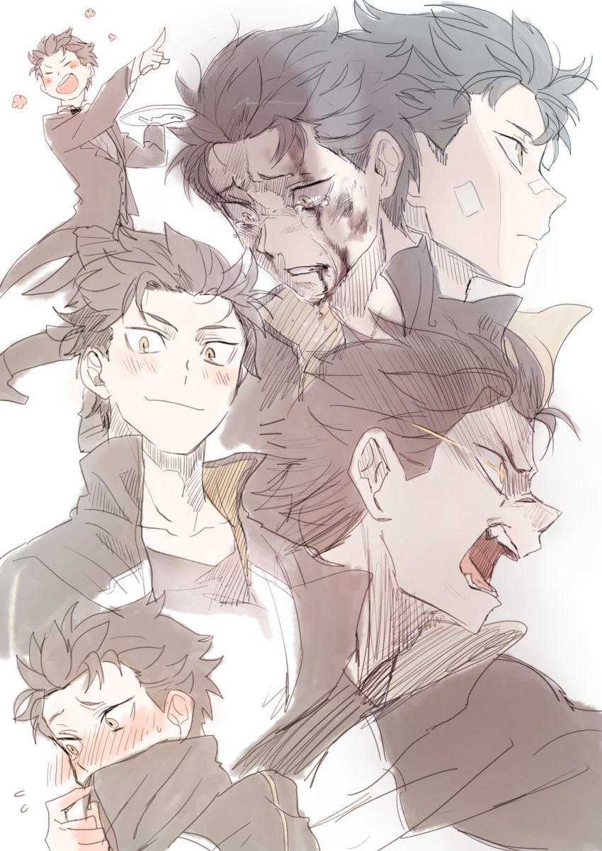 natsuki subaru (re:zero kara hajimeru isekai seikatsu) drawn by harusabin